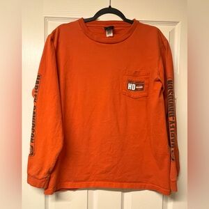 Men’s Harley Davidson long sleeve shirt Orange St. Joseph Mo Midwest